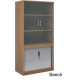 Systems Combination Bookcase With Horizontal Tambour & Glass Doors